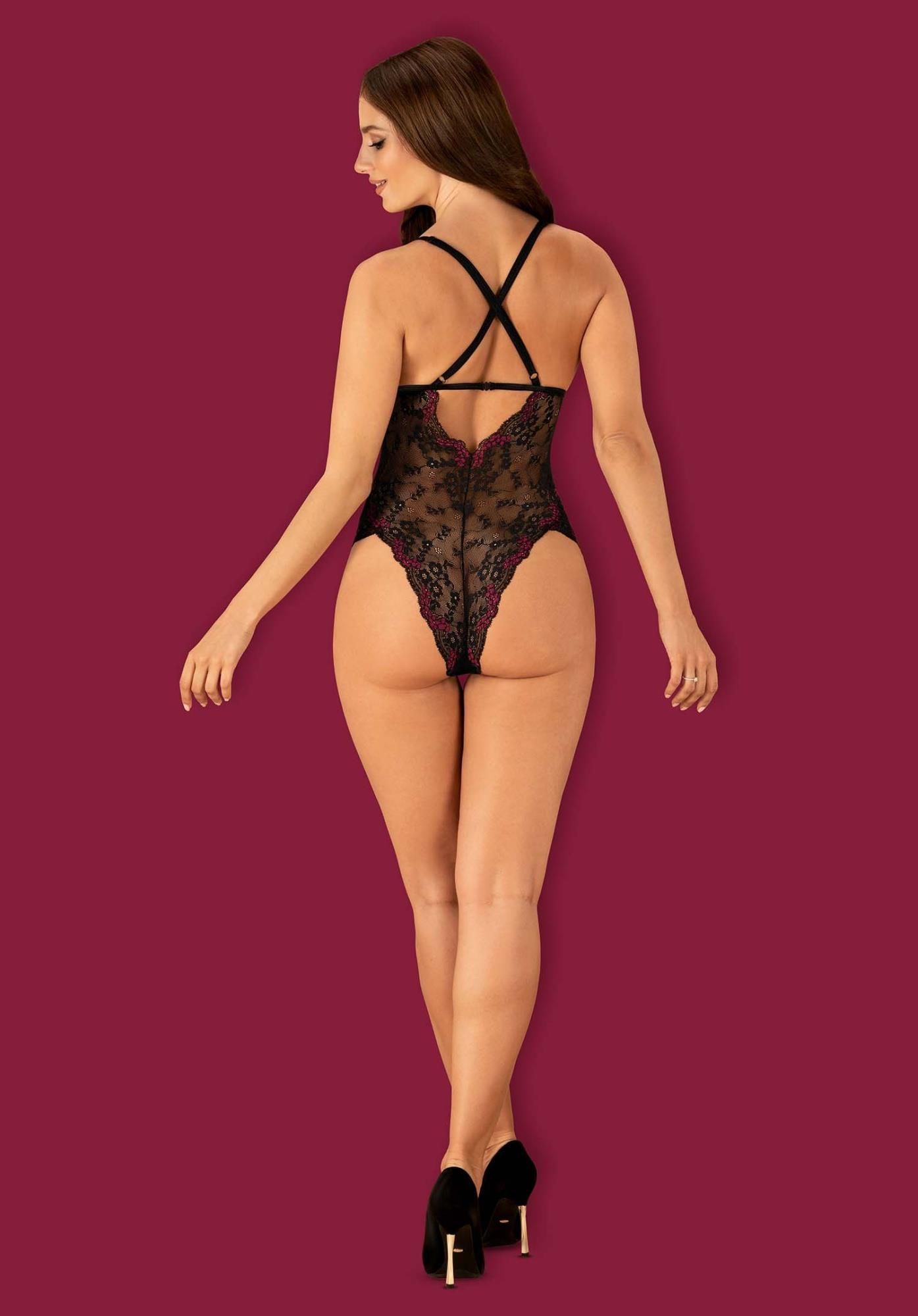 Боди Obsessive Vanessme, L/XL (черный)