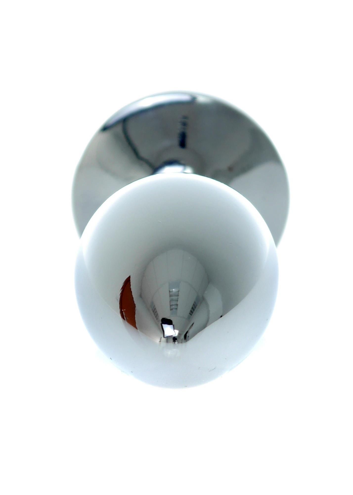 Metalowy korek analny Boss Jewellery Silver Plug Rose, 9 cm (fioletowy)