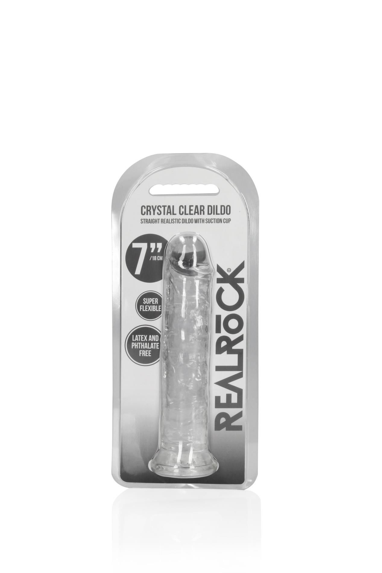 Dildo RealRock Crystal Clear Realistic 7'', 20 cm (przezroczysty)