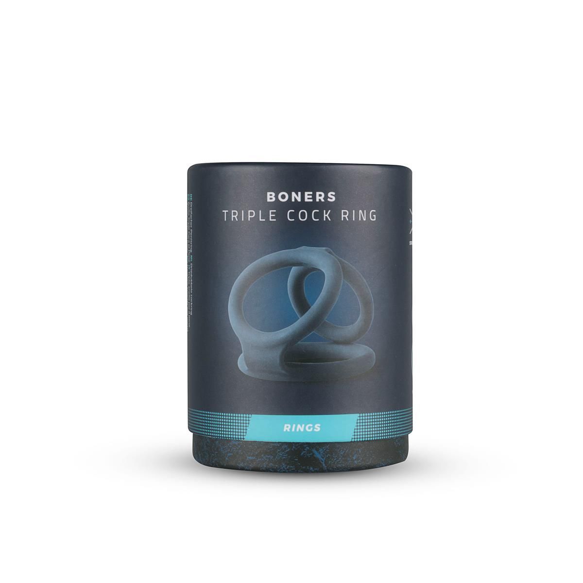 Ерекційне кільце Boners Triple Cock Ring, 18 см (сірий)