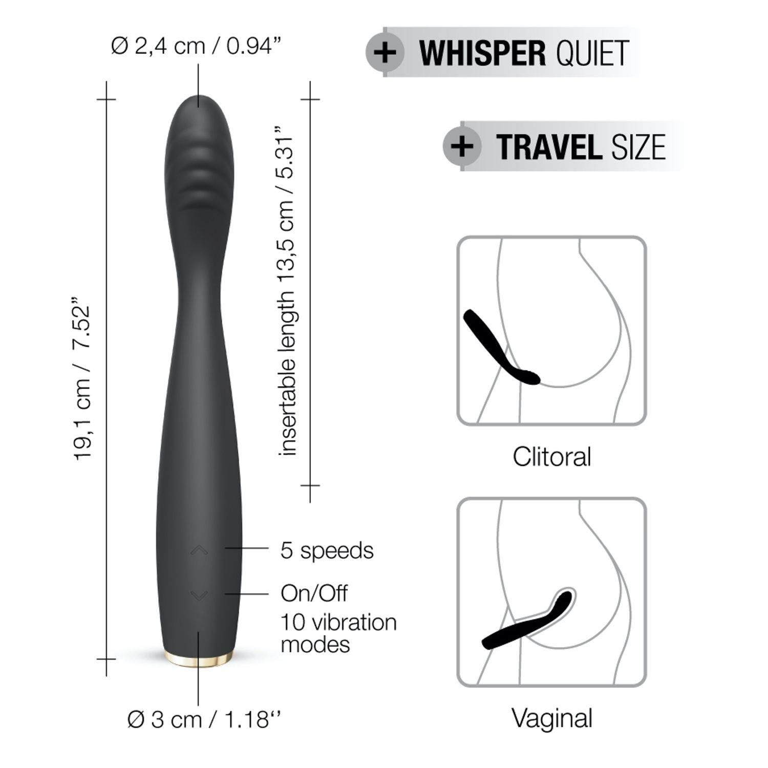 Вібратор для точки G Marc Dorcel G-SLIM, 19,1 см (чорний)