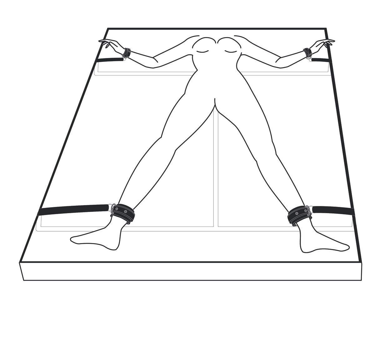 Набір для зв'язування EasyToys Under Mattress Restraint Set (чорний)