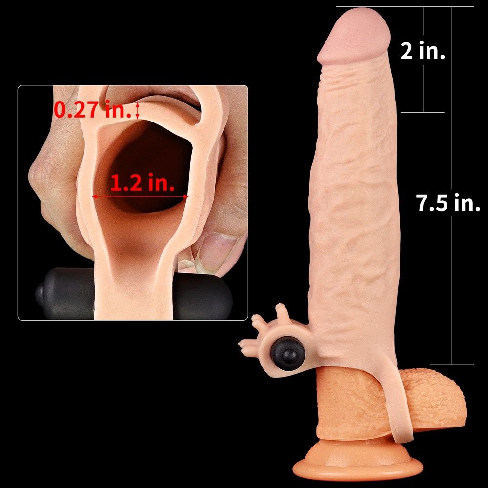 Lovetoy Add 2 Pleasure X Tender - Nakładka na penisa, W kolorze cielistym, 19 cm