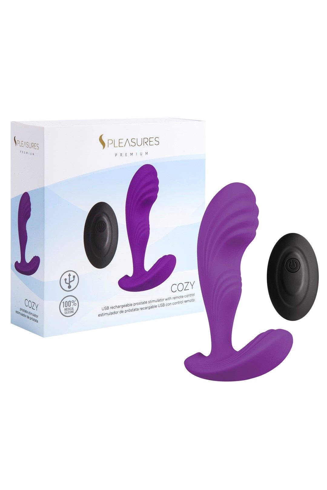 Стимулятор простаты Pleasures Cozy, 12 см (фиолетовый)
