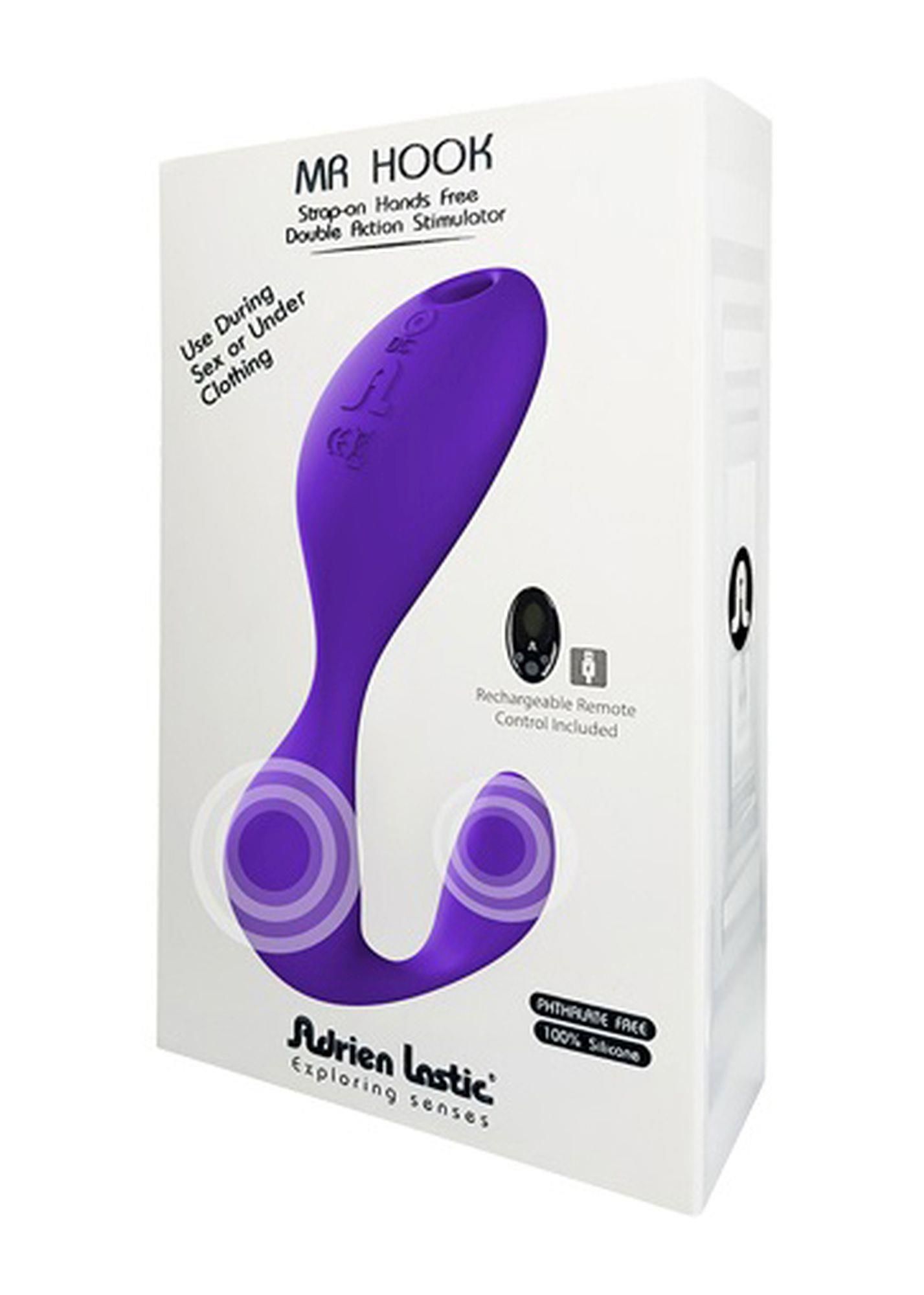 Вібратор Adrien Lastic Mr Hook, 12 см (пурпурний)