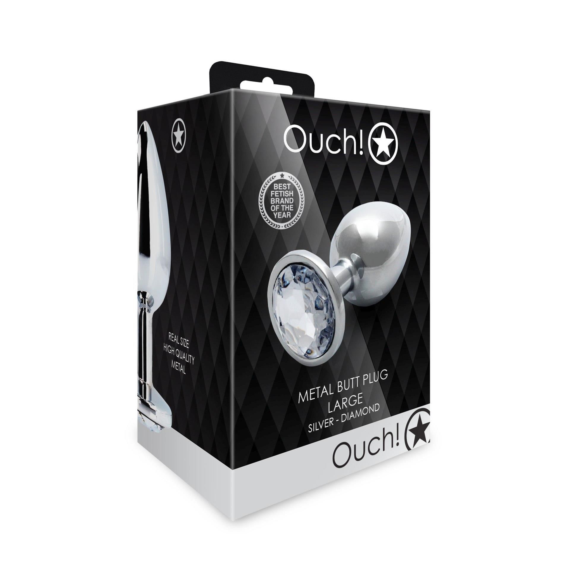 Korek analny Ouch! Round Gem L, 8.1 cm (przezroczysty)