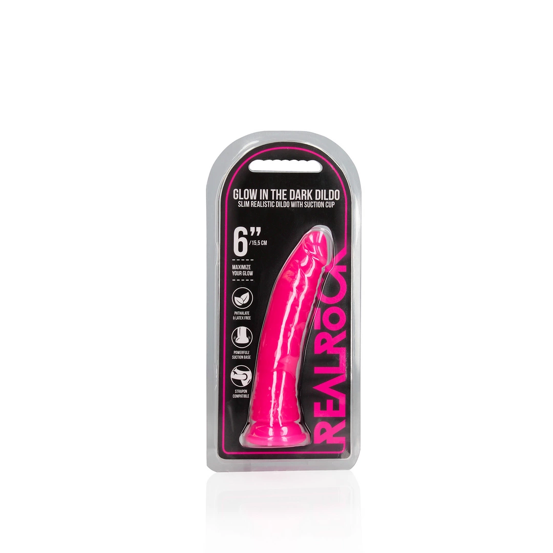 Фаллоимитатор RealRock Slim Realistic, 17.5 см (розовый)