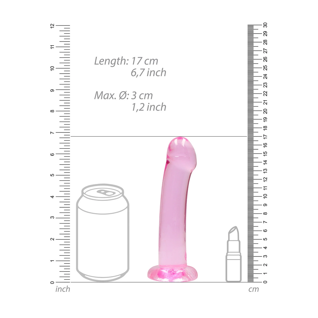 Фаллоимитатор RealRock Crystal Clear, 17 см (розовый)