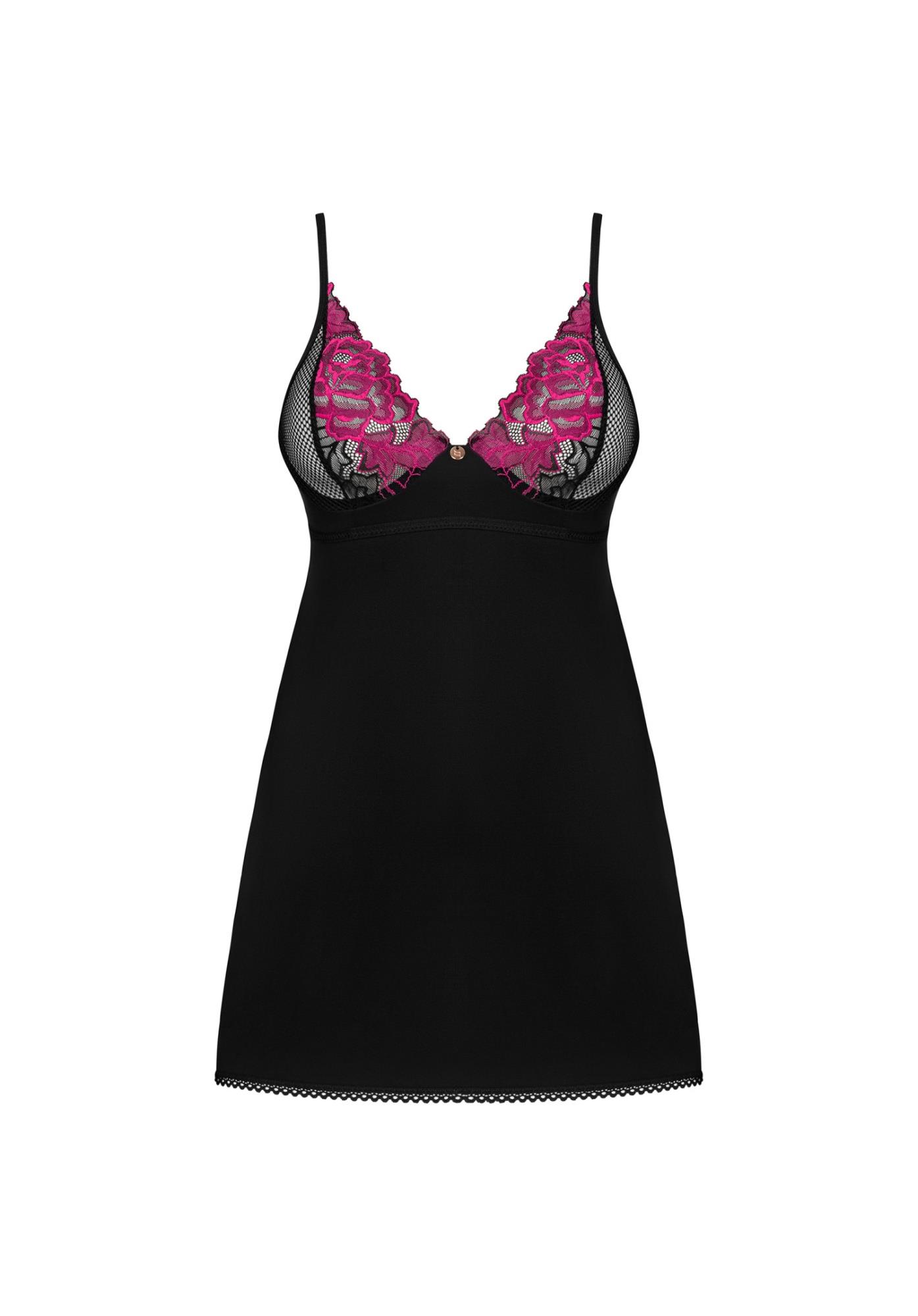 Koszula Obsessive Rosenty, XS/S (czarny)