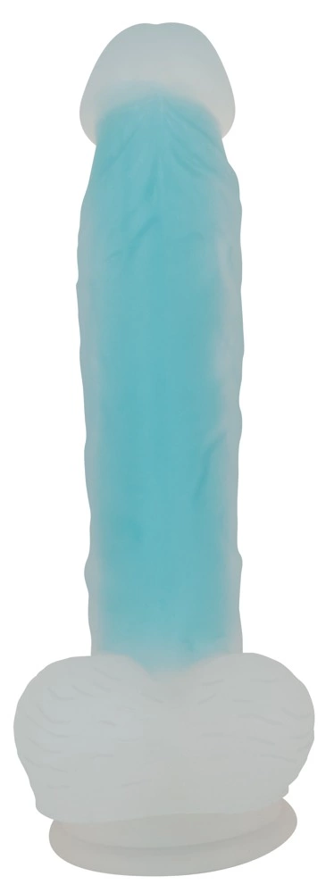 Фаллоимитатор Glow in the Dark Silicone Dildo, 20.5 см (голубой)