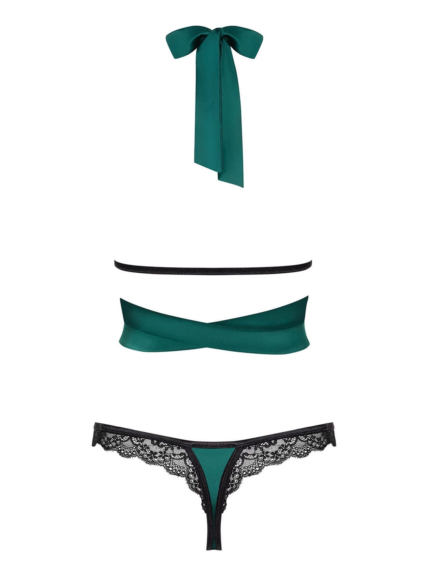Комплект белья Obsessive Sensuelia, S/M (зеленый)