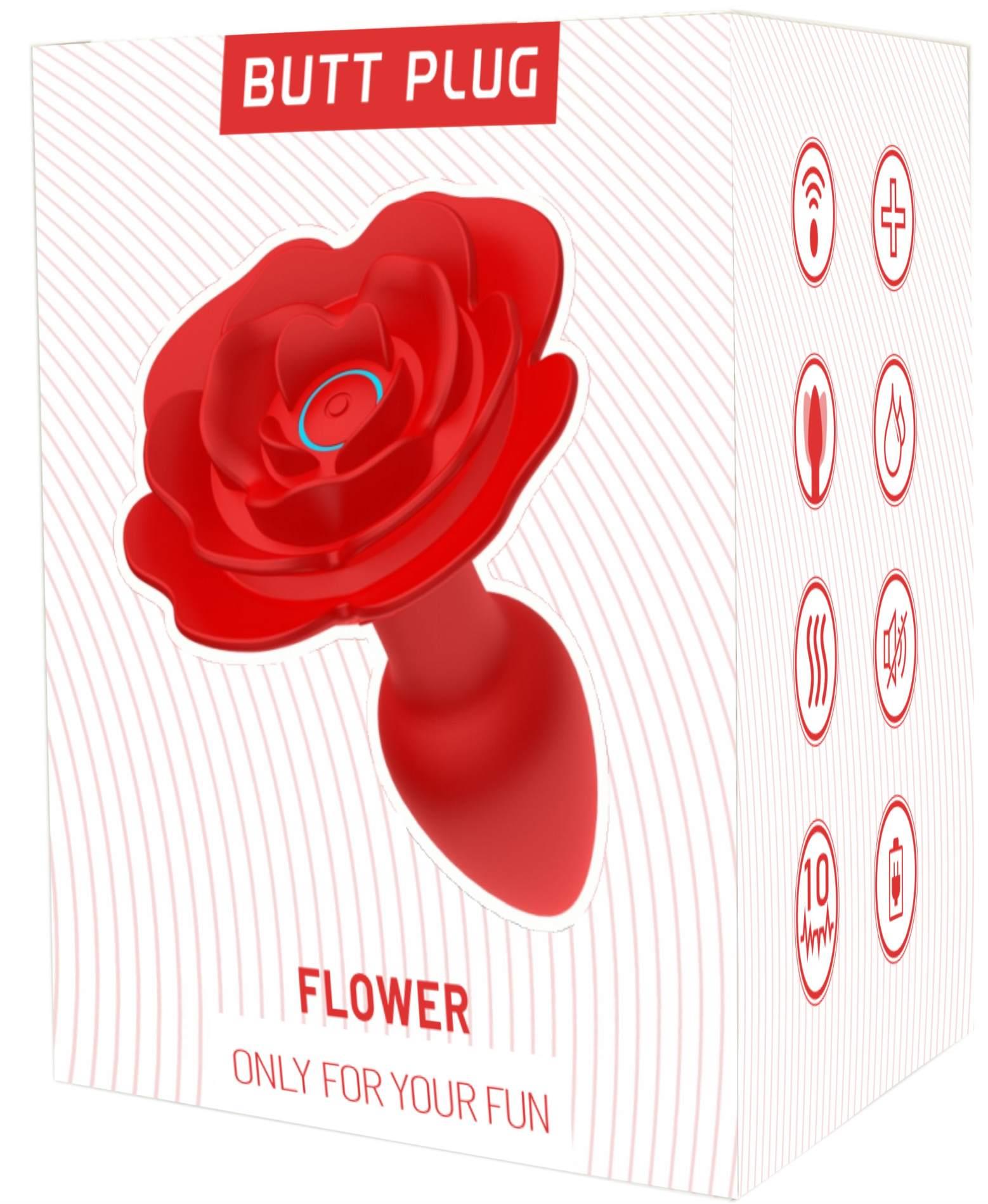 Korek analny B - seria Cute Rose, 11.1 cm (czerwony)