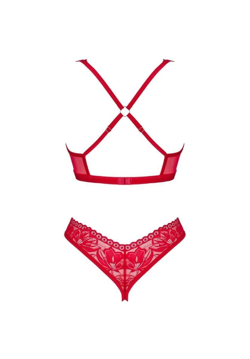 Комплект белья Obsessive Lacelove, XL/XXL (красный)