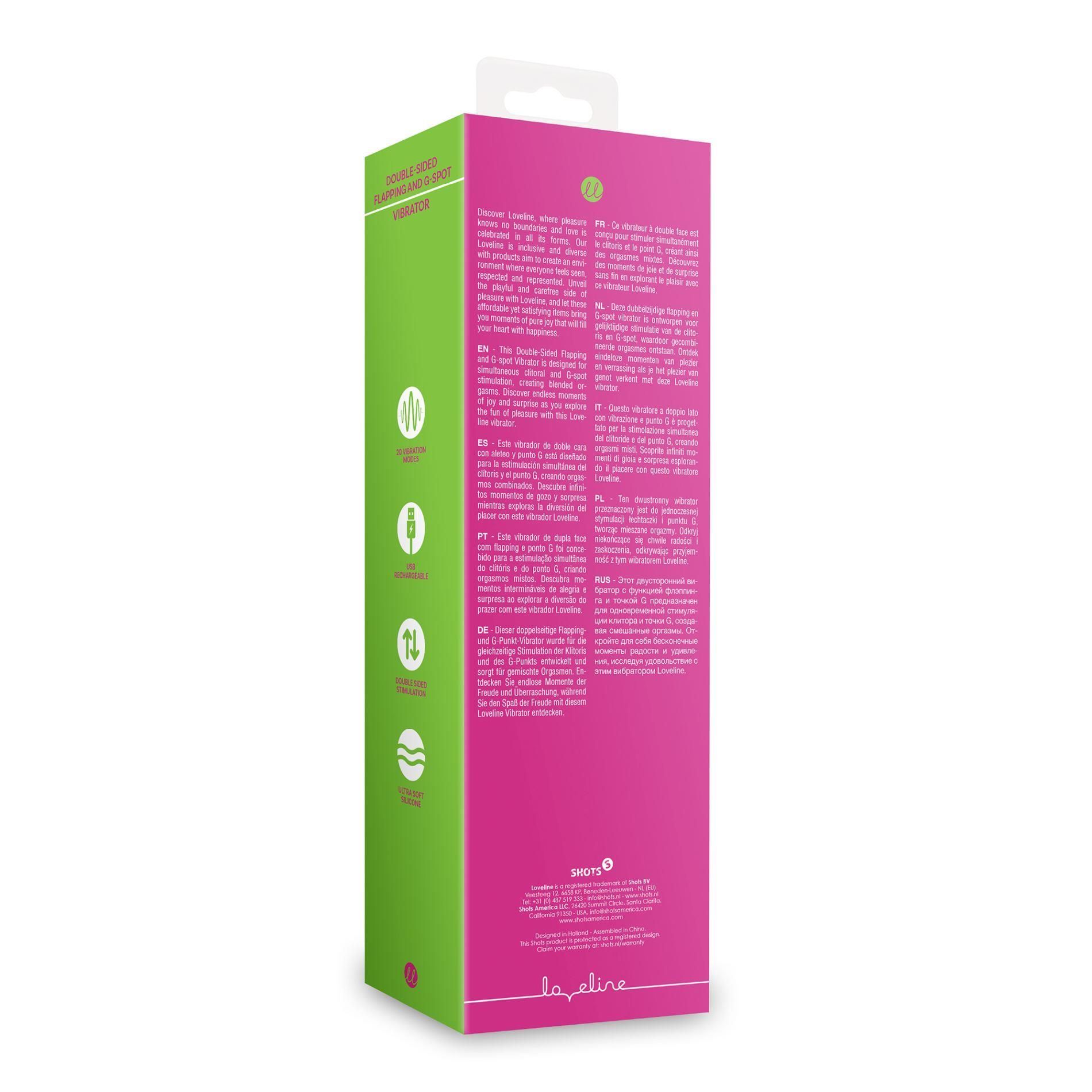 Вибратор Loveline Double Sided Flapping and G-Spot, 24 см (розовый)