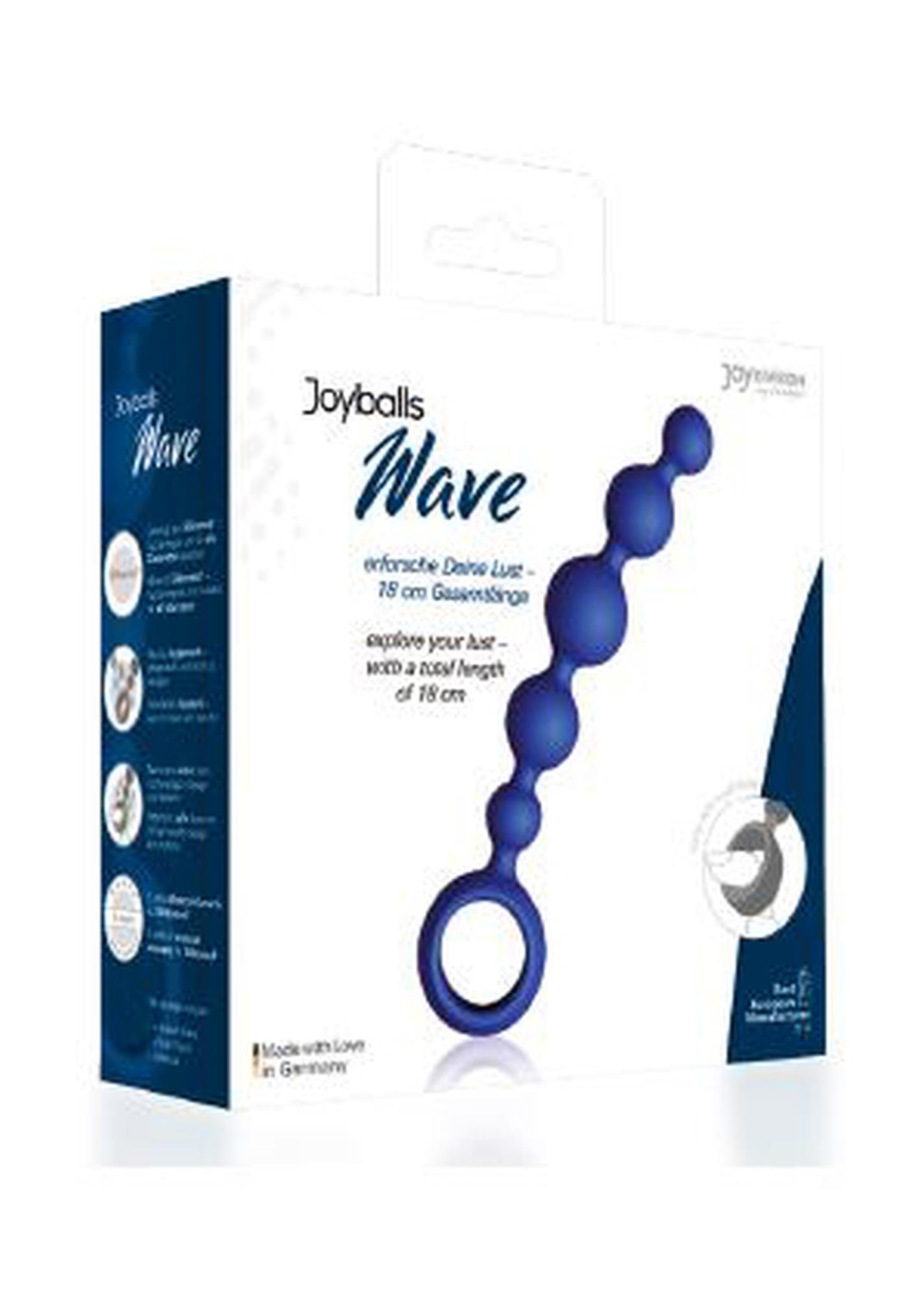 Анальная цепочка Joyballs Anal Wave Short, 17.5 см (синий)