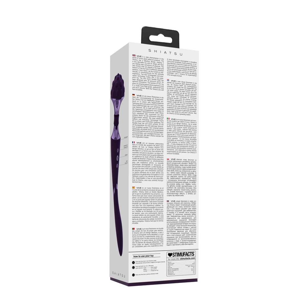 Вибромассажер Vive Shiatsu Bendable Massager Wand, 28.6 см (фиолетовый)