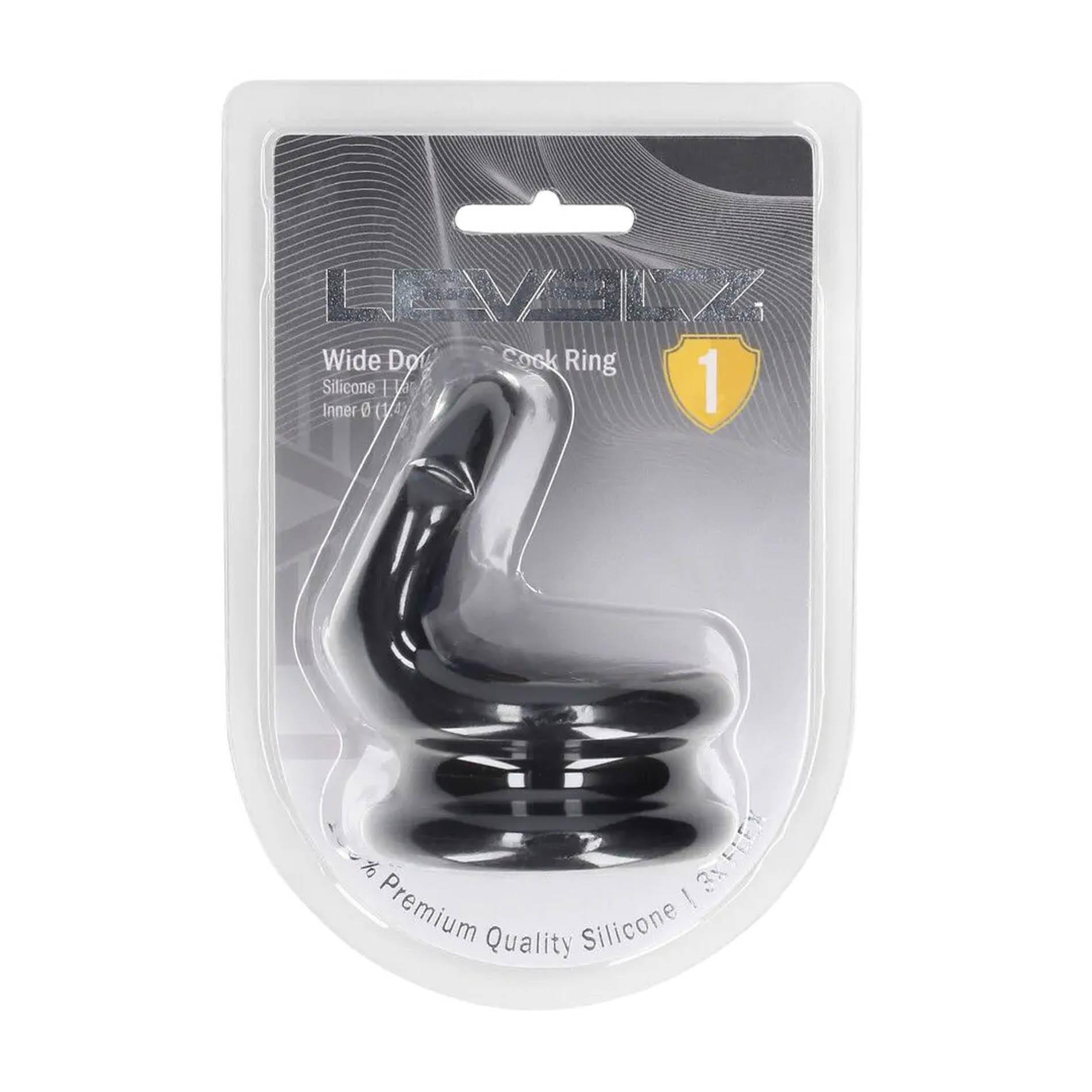 Эрекционное кольцо Wide Double O Silicone Cockring L, 6 см (черный)