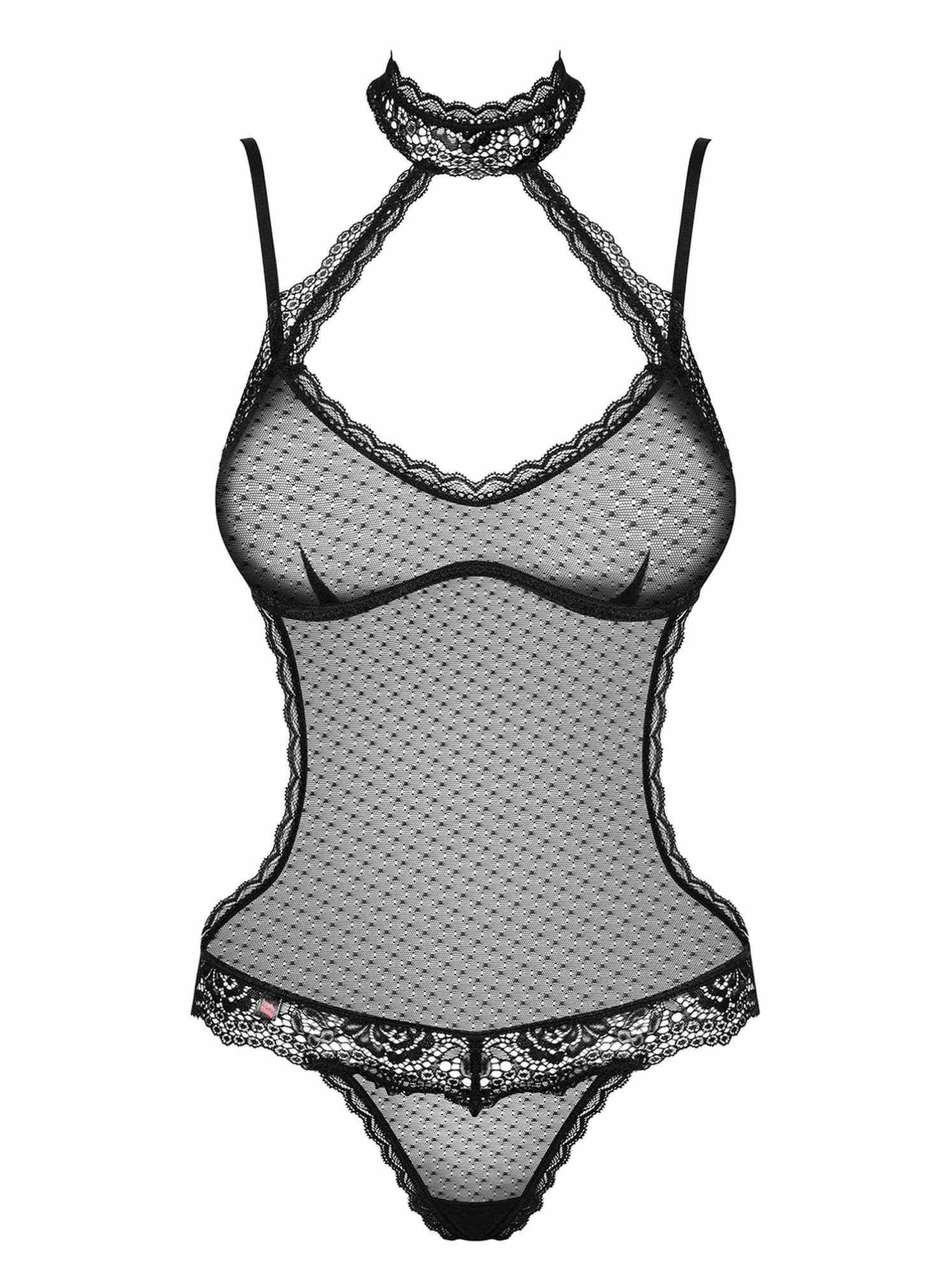 Боди Obsessive Claudusia, L/XL (черный)