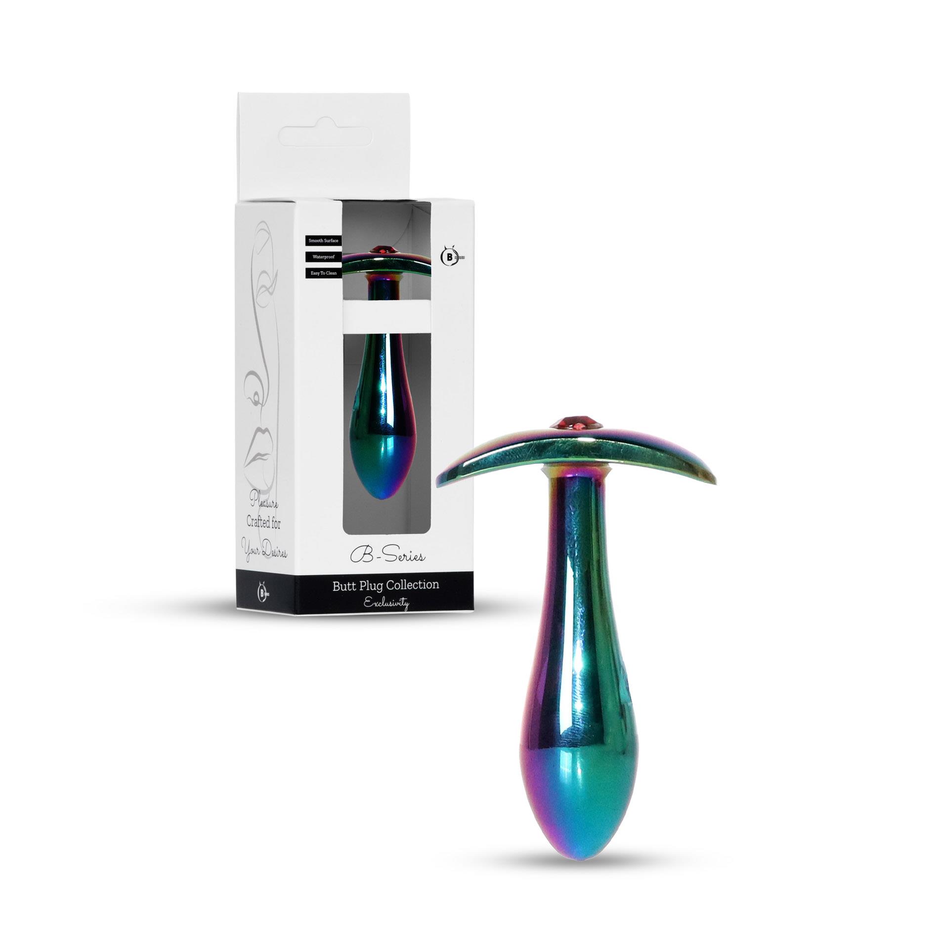 Анальна пробка з кристалом B - Series HeavyFun Plug-Jewellery Multicolour, 7.7 см (червоний)