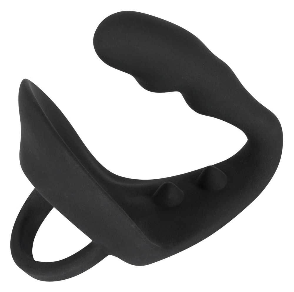 Стимулятор простаты Black Velvets Ring & Plug, 10.5 см (черный)