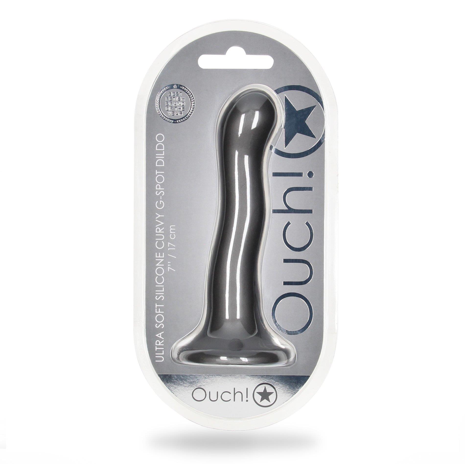 Фаллоимитатор Ouch! Curvy G-Spot Dildo 7'', 17 cm (серый)