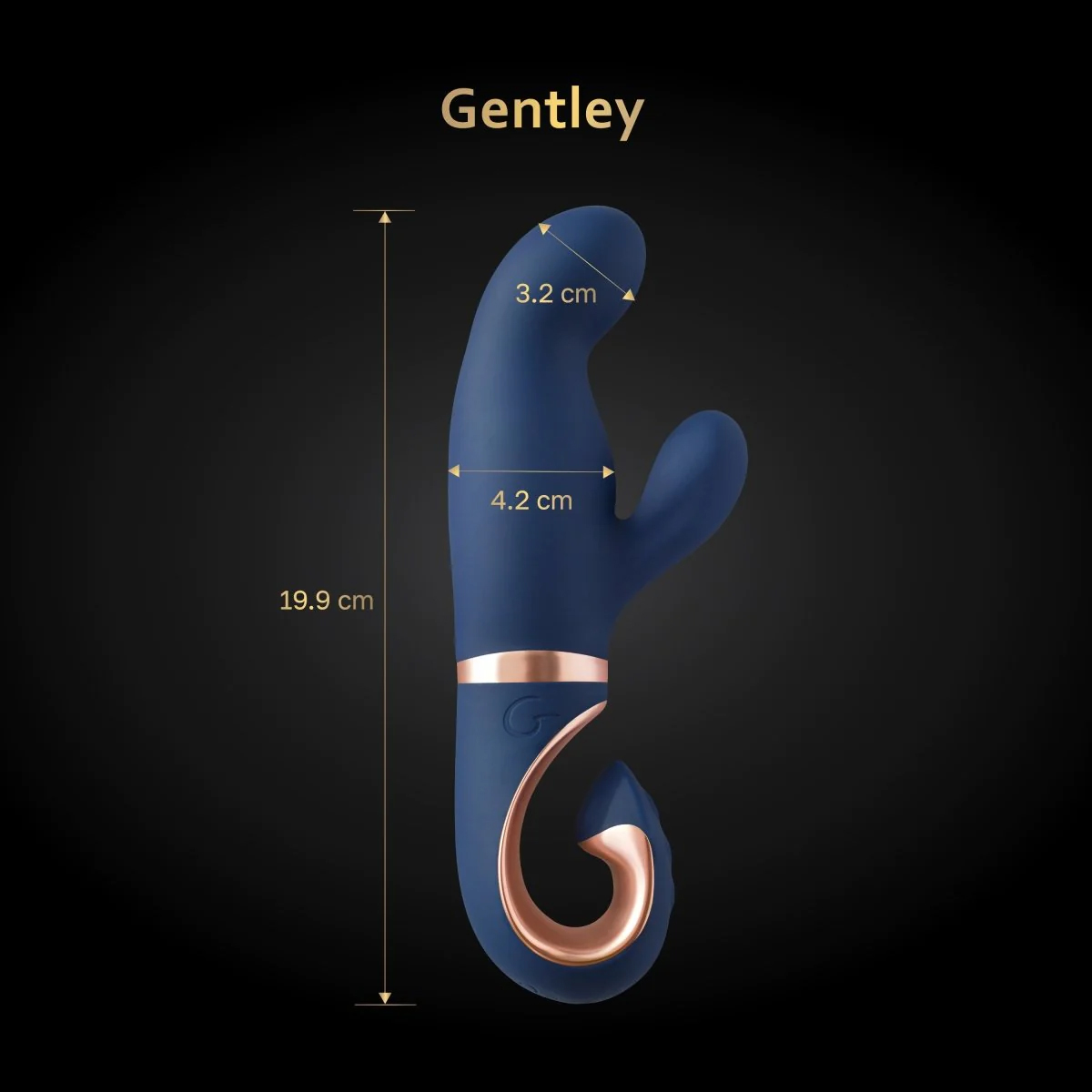Вибратор-кролик Gvibe Gentley, 19,9 см (синий)