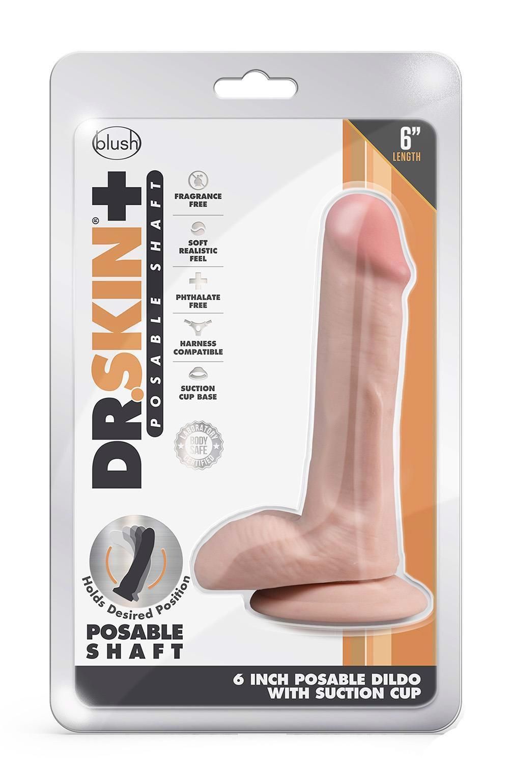 Фаллоимитатор Dr. Skin+ Posable Shaft 6 Inch, 15.2 см (телесный)