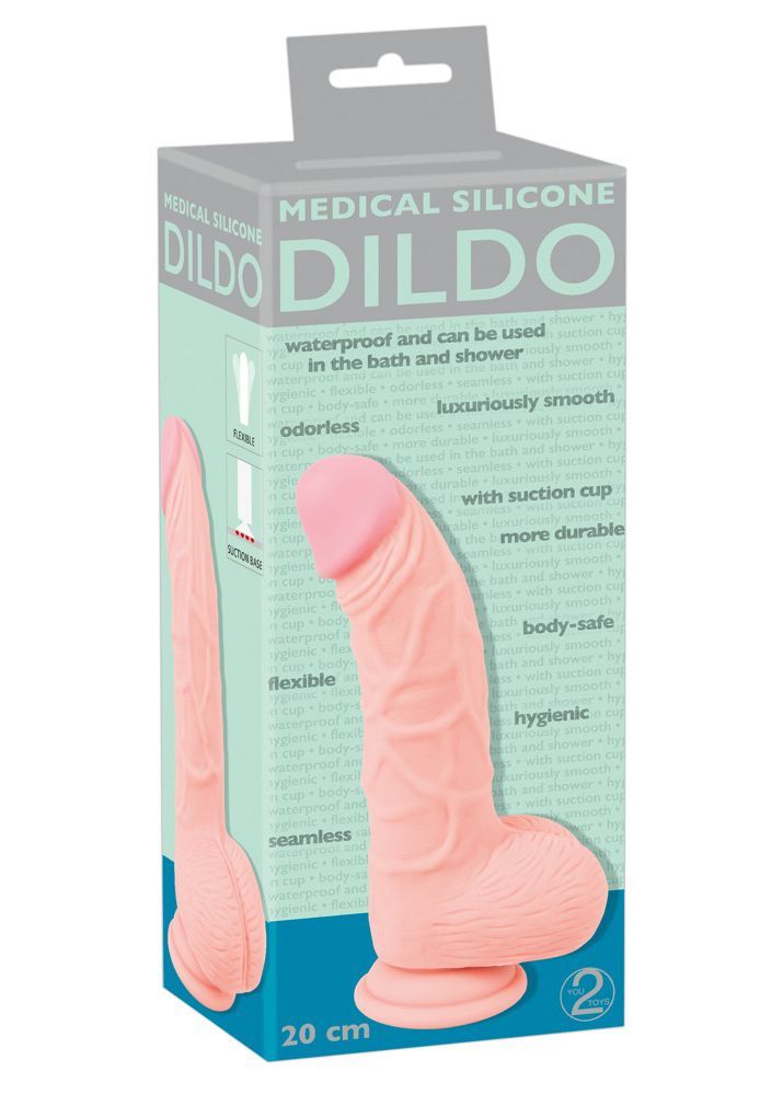 Фаллоимитатор Orion Medical Silicone Dildo, 20 см (телесный)