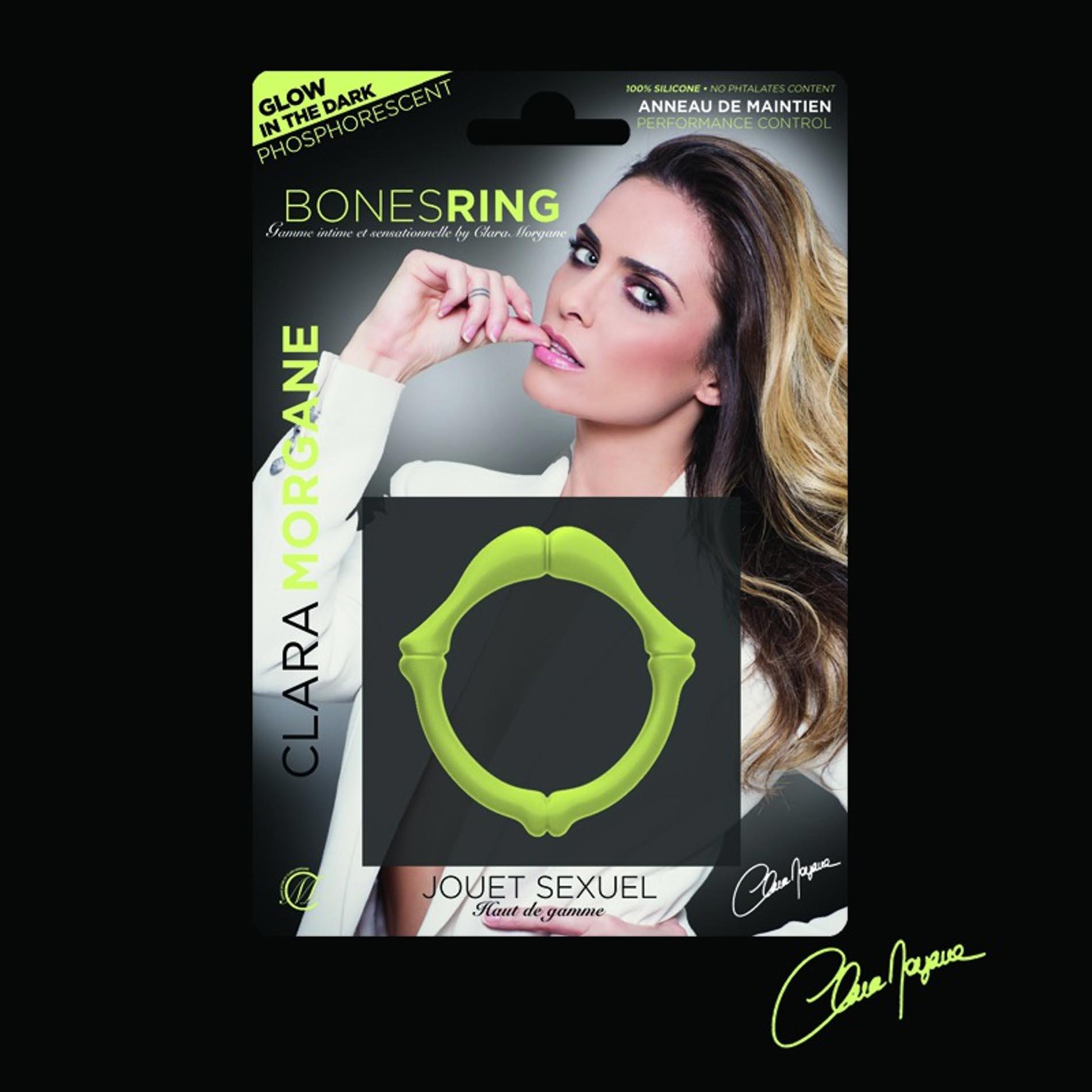Эрекционное кольцо Clara Morgane Bones Ring Phosphorescent, 2.8 см (зеленый)