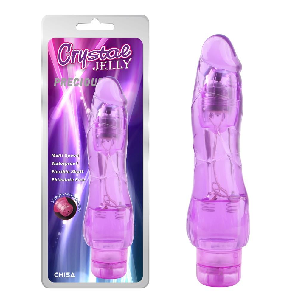Вибратор Crystal Jelly Precious, 21 см (фиолетовый)