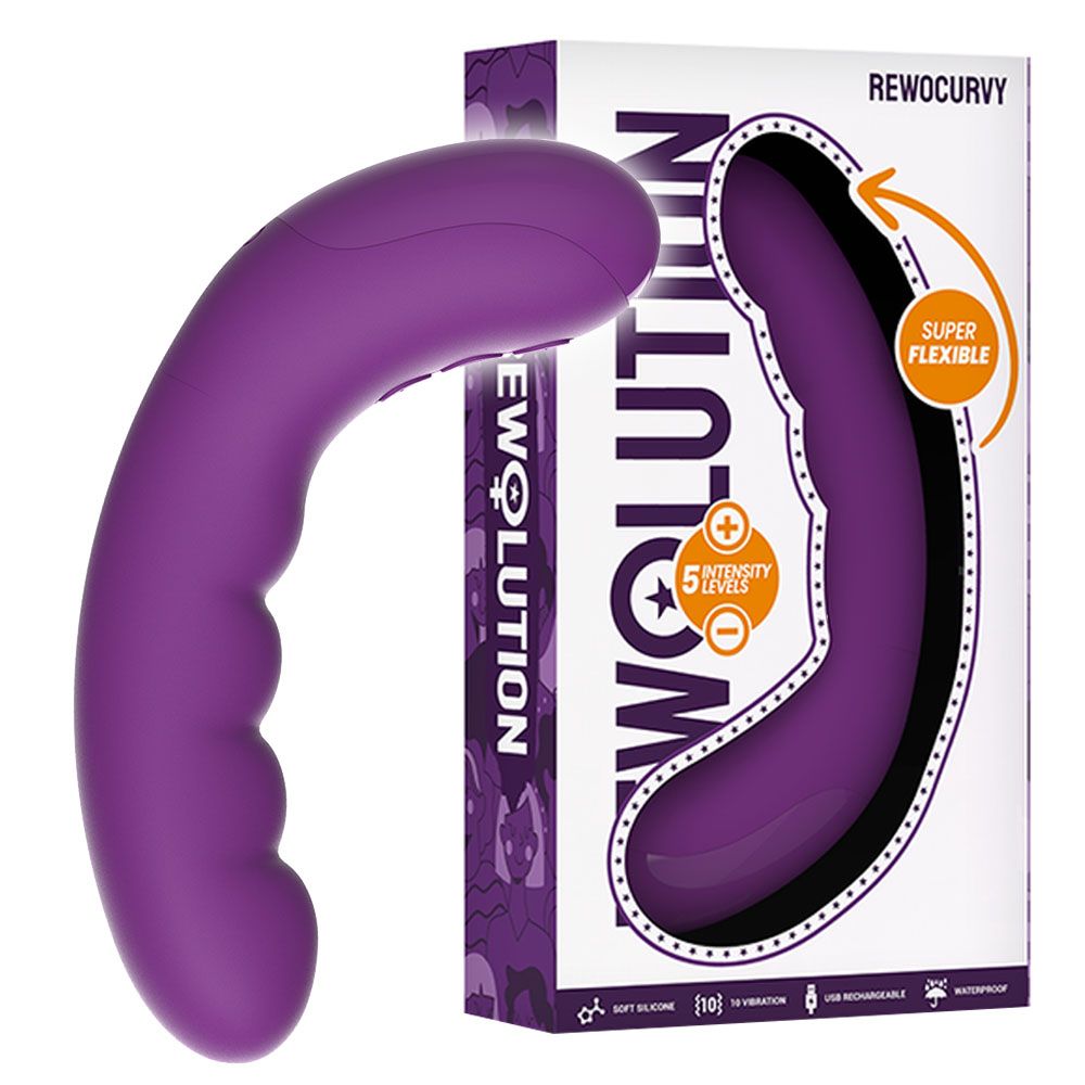 Вибратор Rewocurvy Super Flexible, 17 см (фиолетовый)