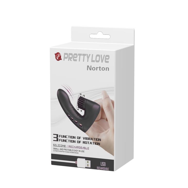 Wibrator na palec Pretty Love Norton, 10.8 cm (czarny)