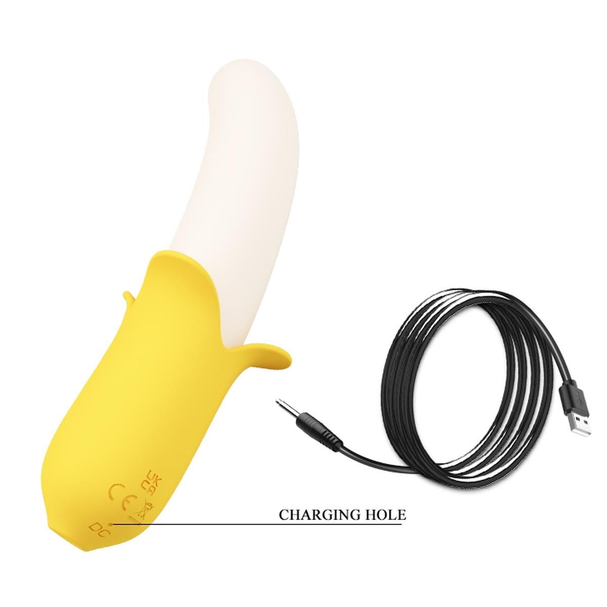 Вібратор Pretty Love Banana Geek, 19,5 см (жовтий)