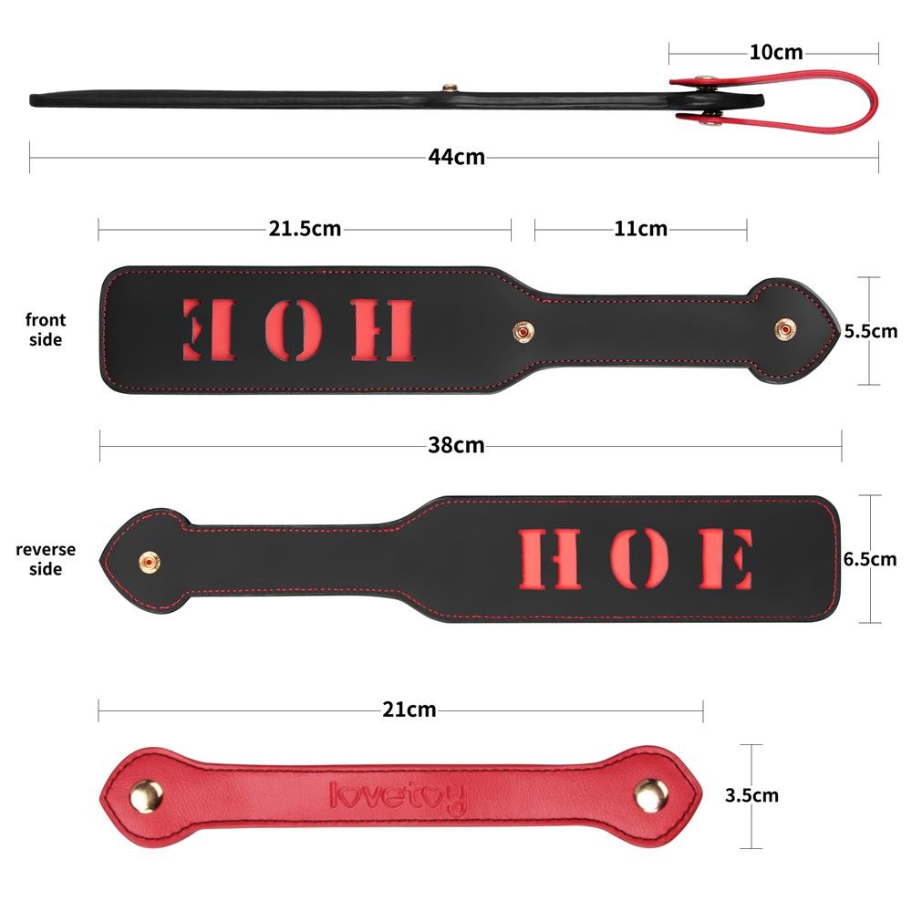 Плеть Rebellion Reign Paddle "Hoe", 38 см (чорний)