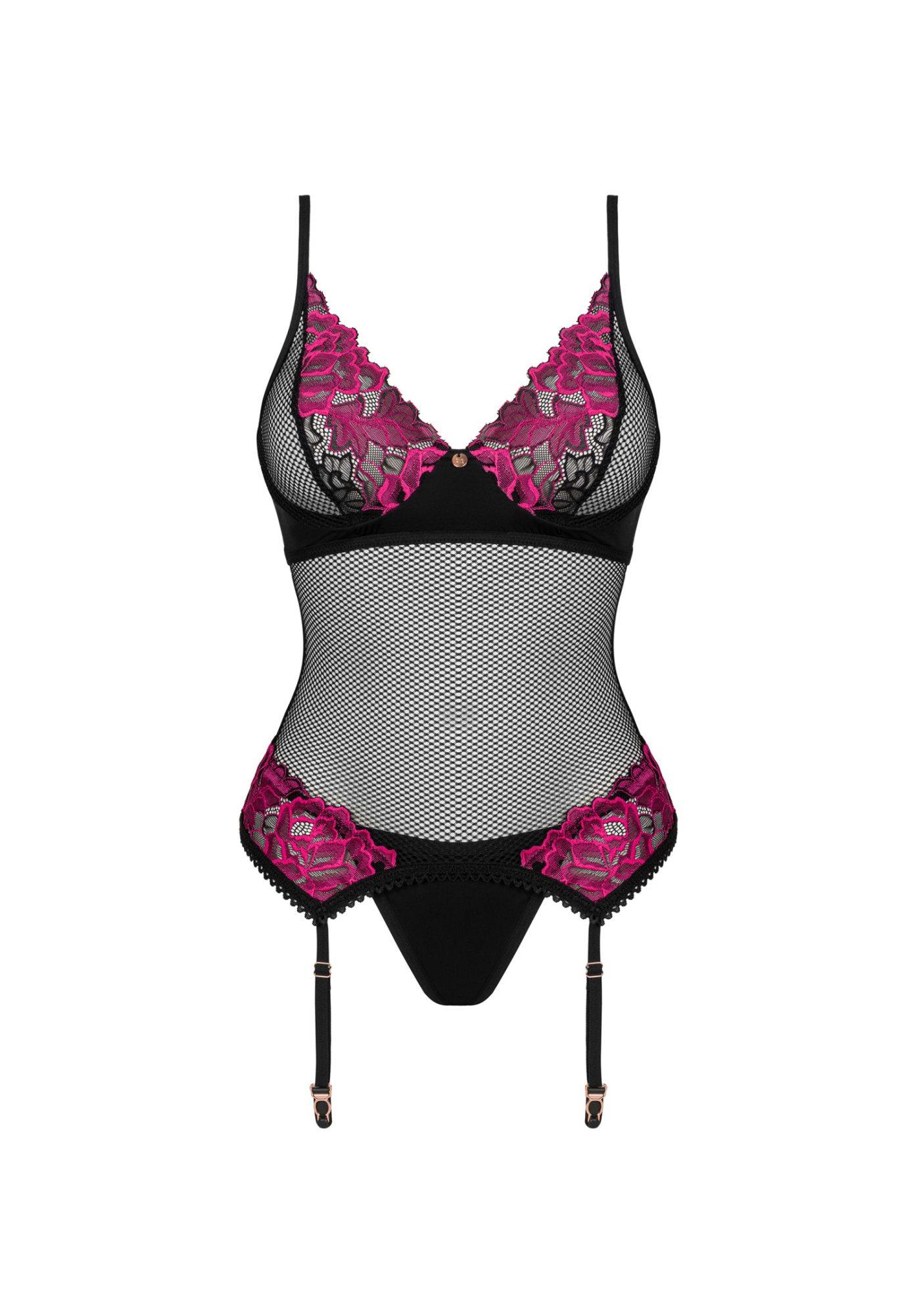 Gorset Obsessive Rosenty, M/L (czarny)