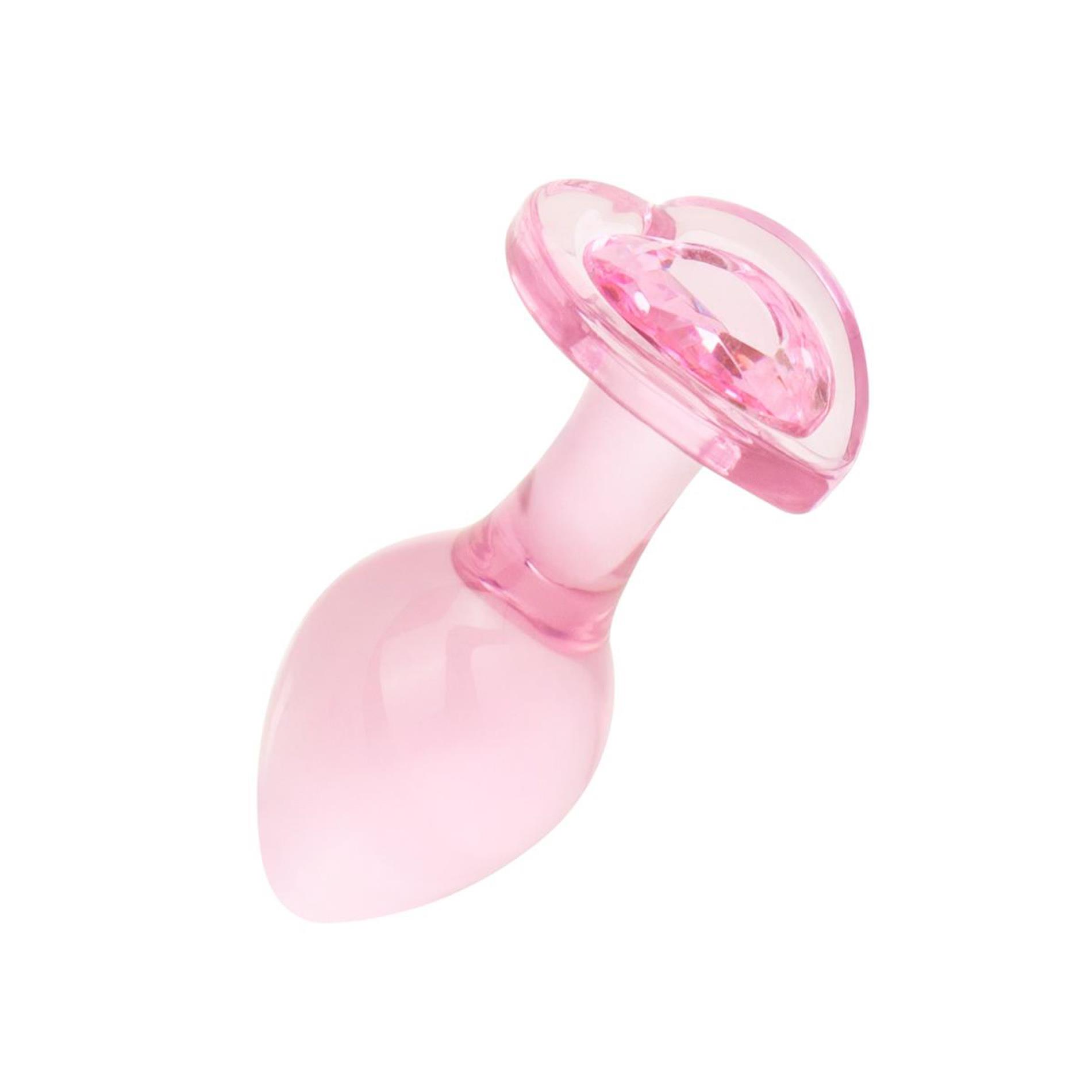 Korek analny EasyToys Anal Plug Glass M, 8,3 cm (różowy)
