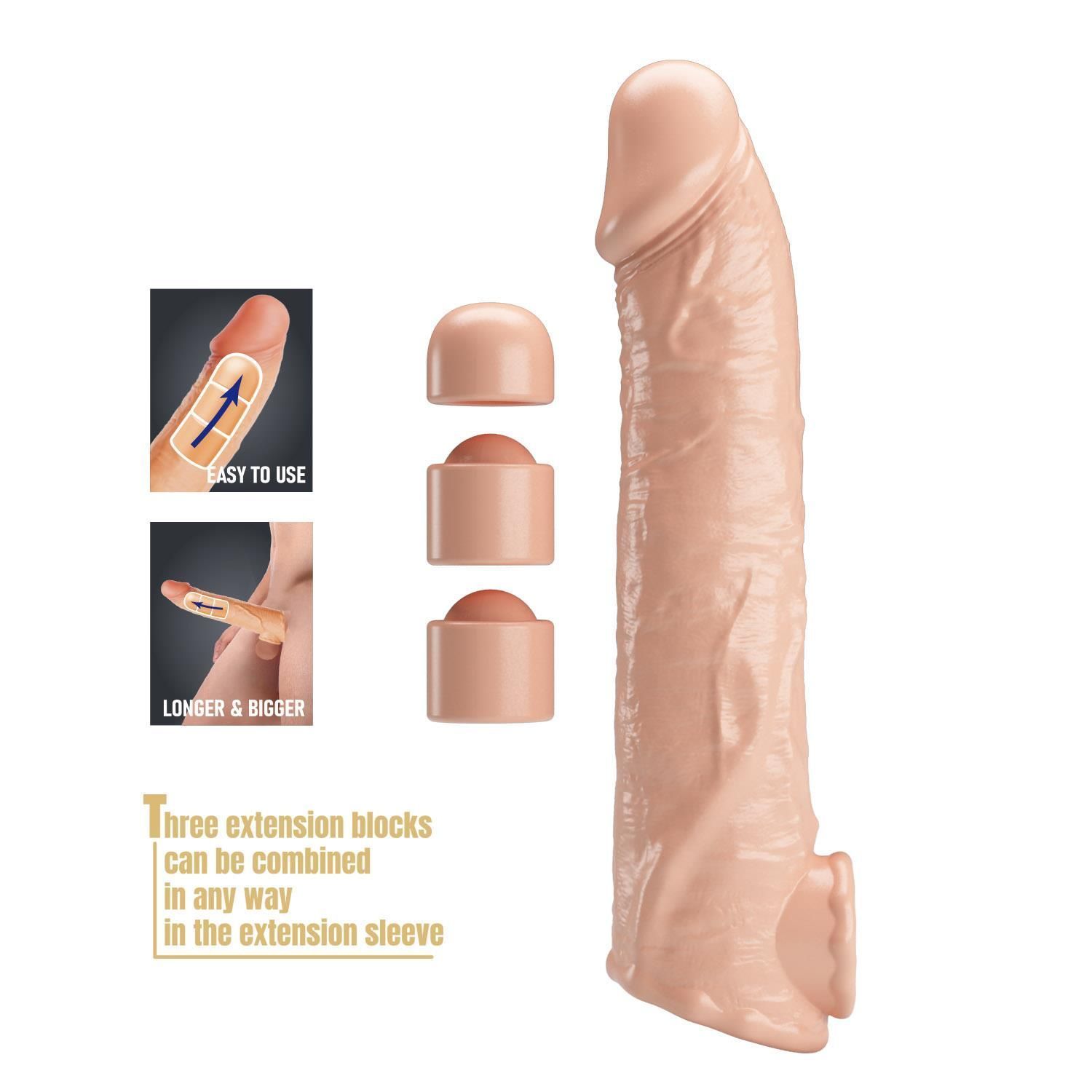 Насадка на пенис Pretty Love Extension Penis Sleeve, 26 см (телесный)