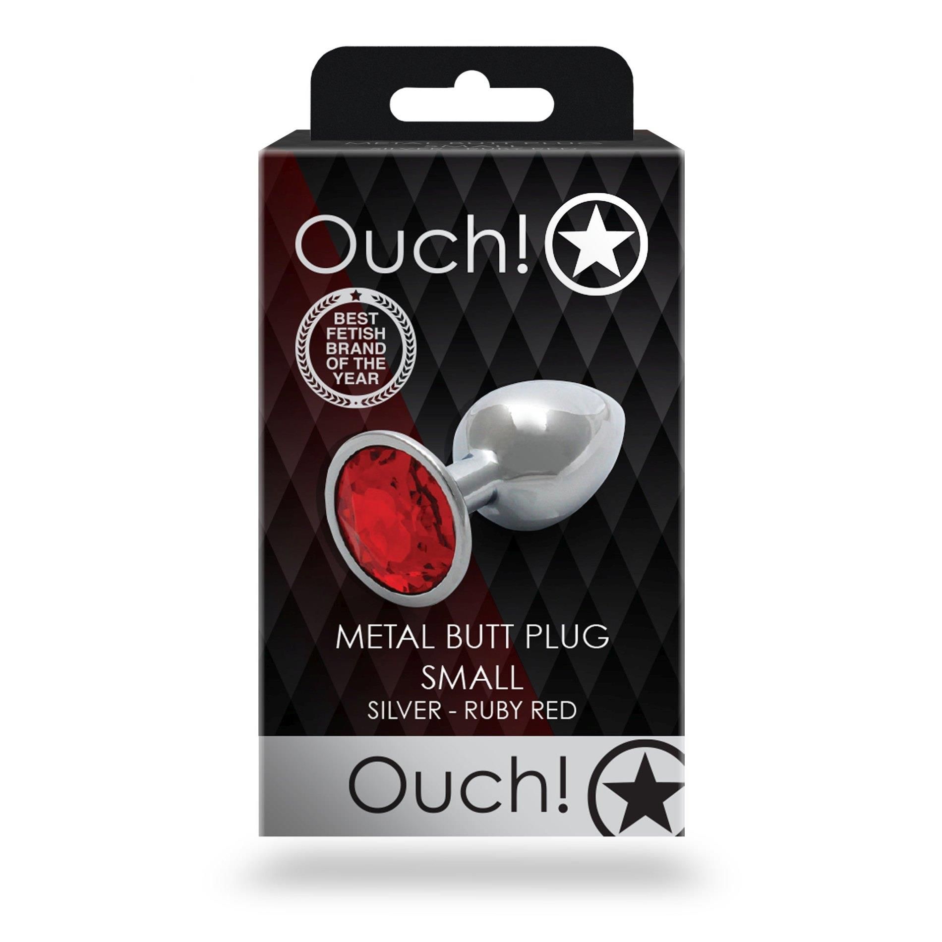 Korek analny Ouch! Round Gem S, 6.2 cm (czerwony)