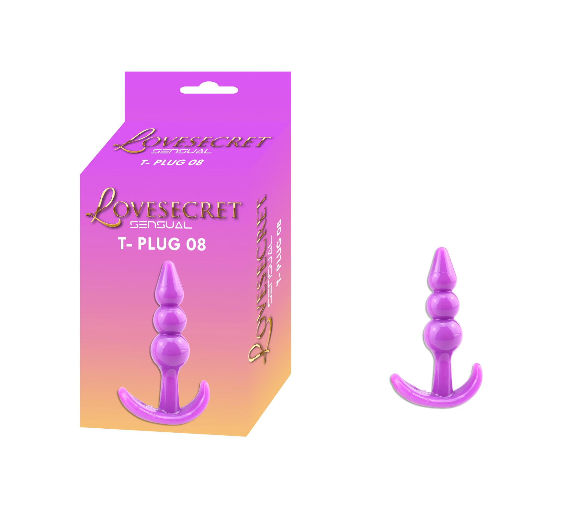 Korek analny Lovesecret Sensual T-Plug 08, 9,3 cm (fioletowy)
