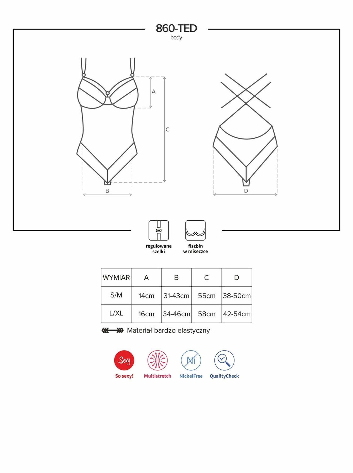 Боди Obsessive 860-TED-1, L/XL (черный)