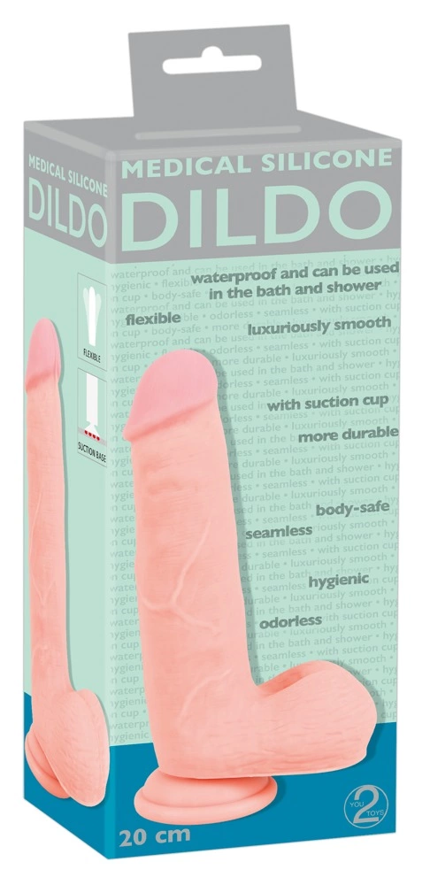 Фаллоимитатор Medical Silicone Dildo, 20 см (телесный)