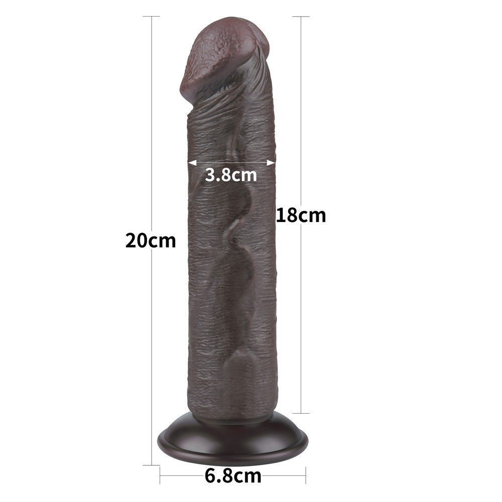 Фаллоимитатор с присоской Lovetoy Sliding-skin Dong, 20 см (черный)
