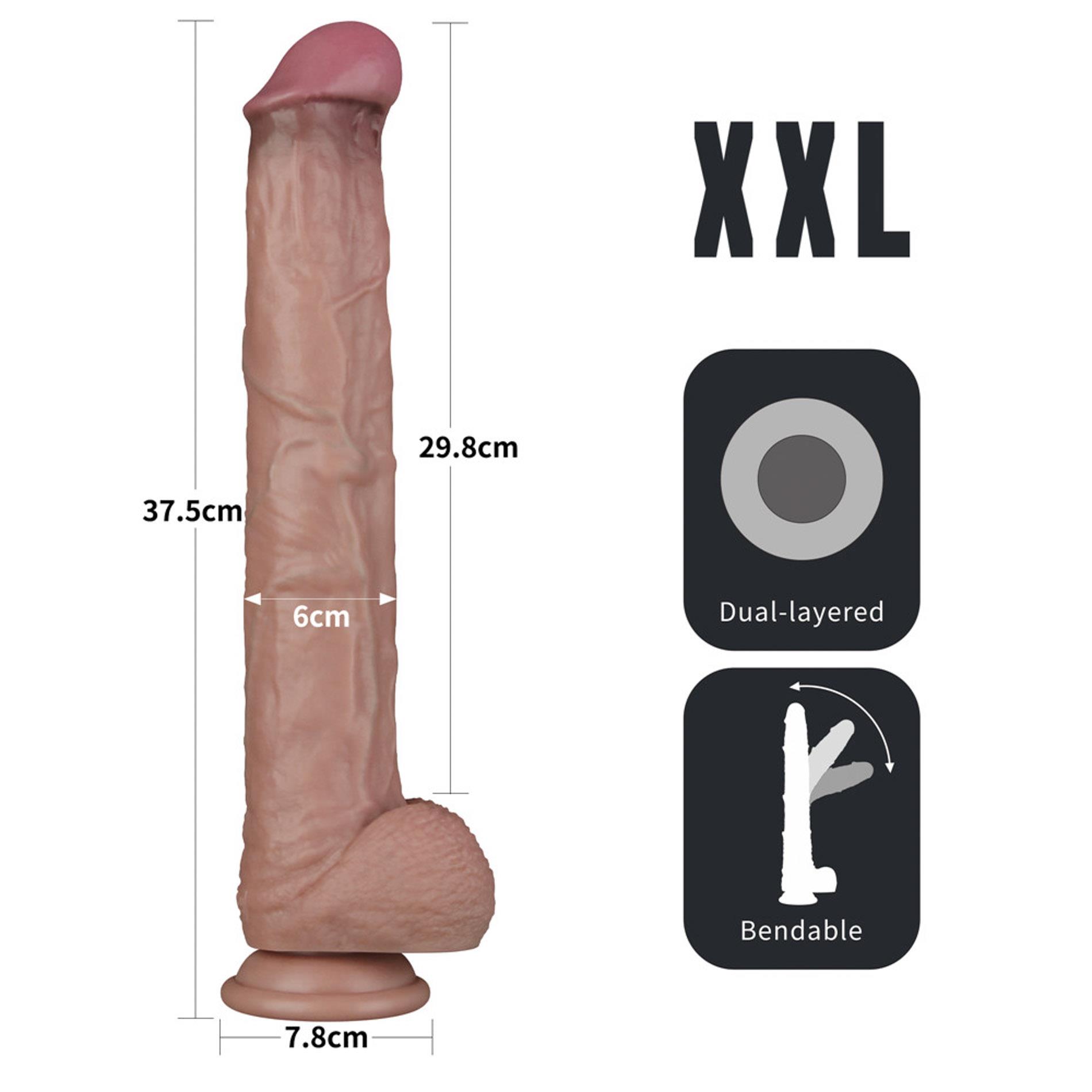 Фаллоимитатор Dual-Layered Silicone Nature Cock 14.5'', 37.5 см (коричневый)