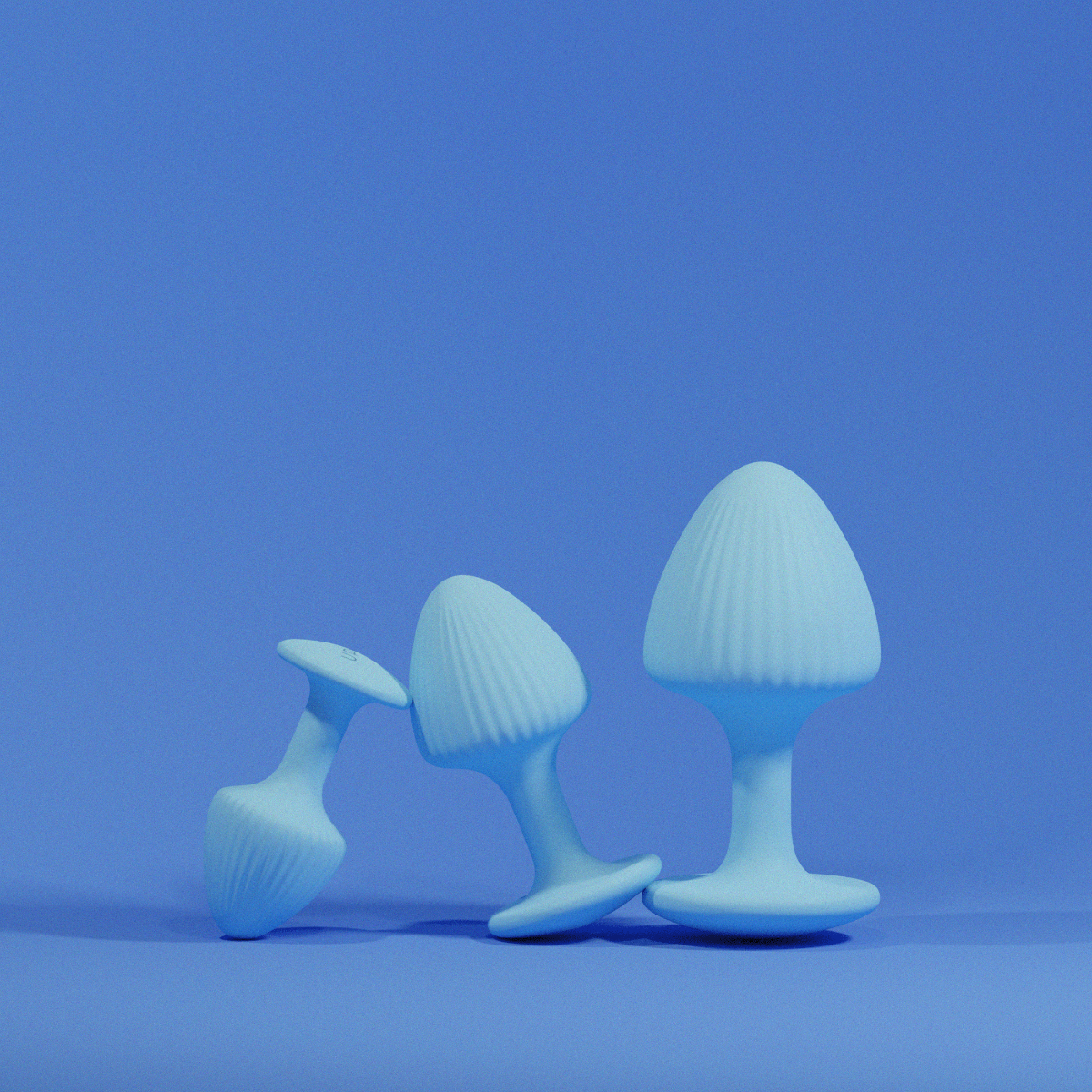 UPKO The Mushroom - Zestaw korków analnych, Niebieski, 8 cm