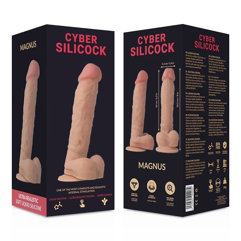 Фаллоимитатор Cybersilicock Dong, 20.5 см (телесный)