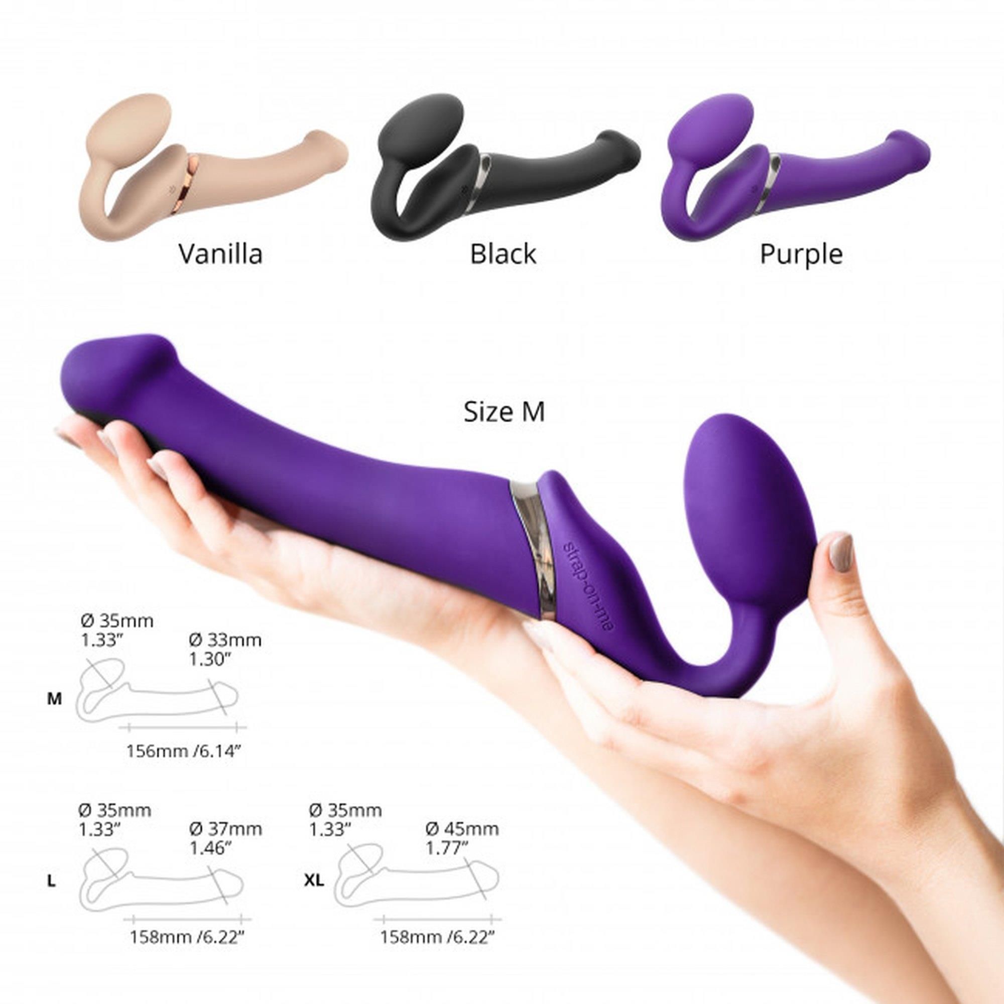 Страпон Strap-On-Me Vibrating L, 19 см (фиолетовый)