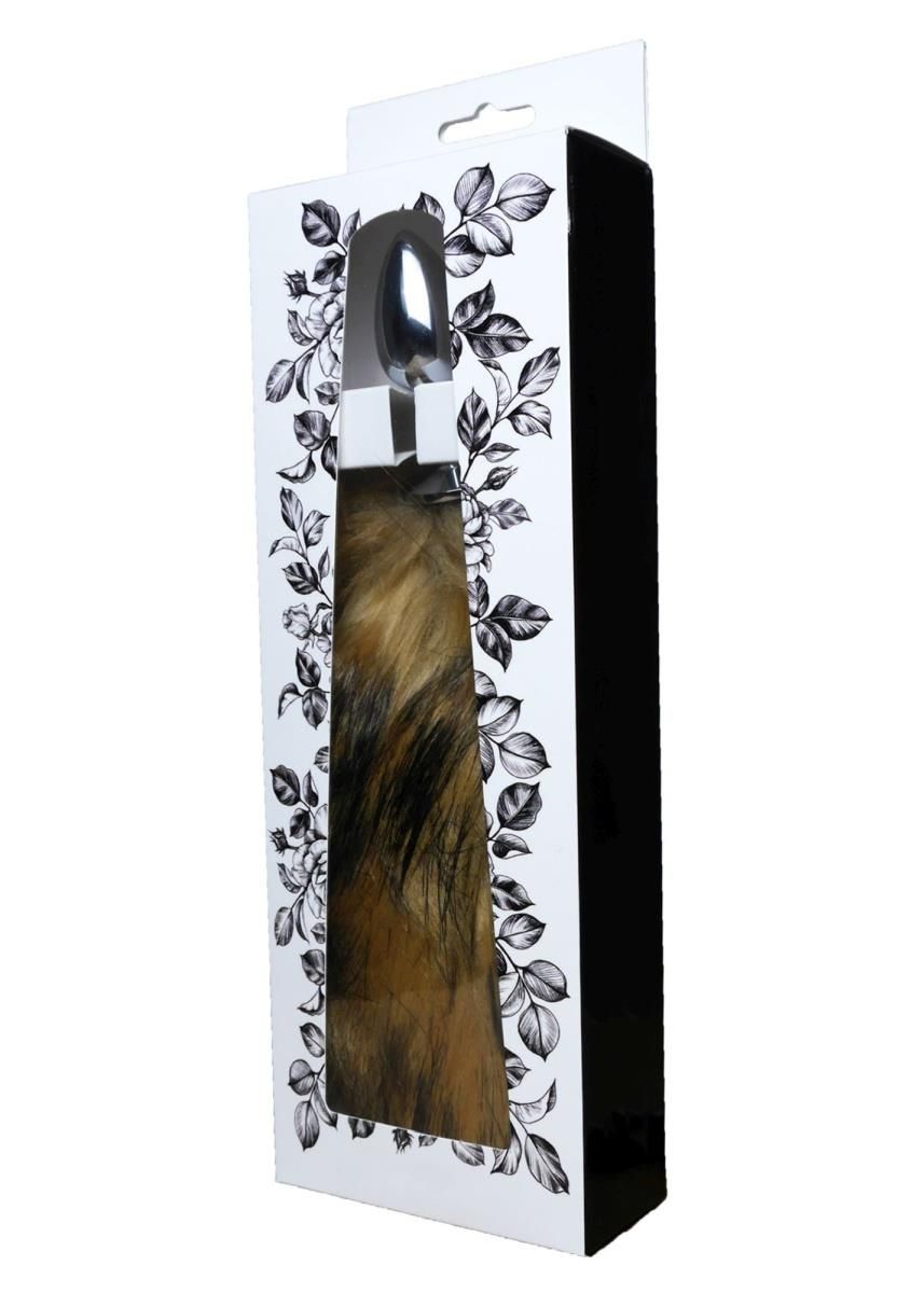 Korek analny z ogonkiem Boss Fox, 6,5 cm (srebro)