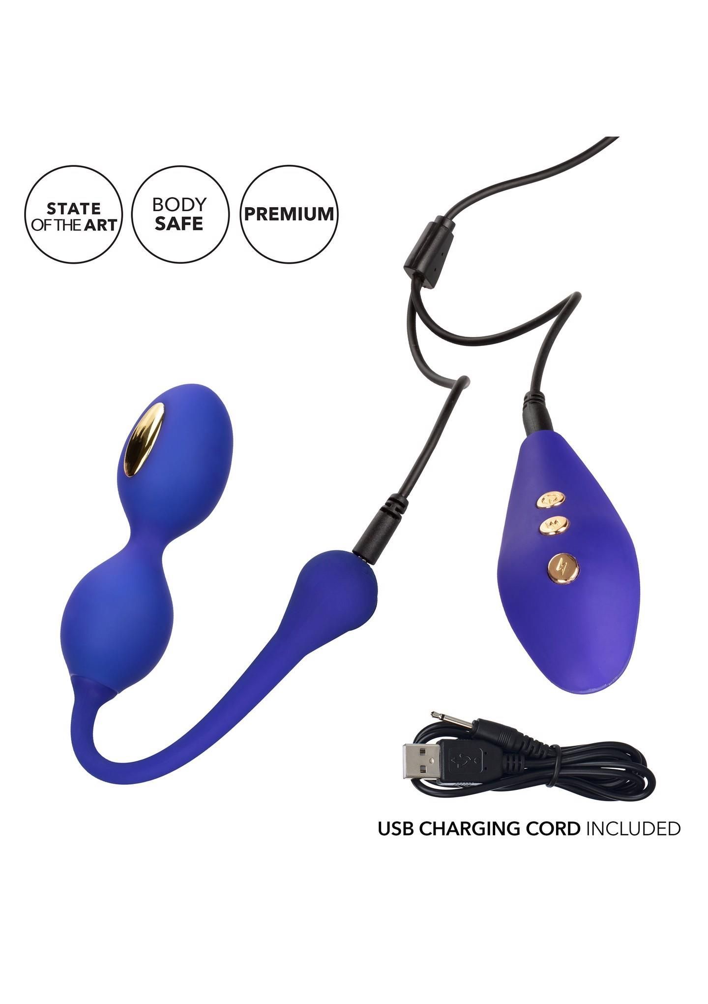 Вагінальні кульки CalExotics E-stim Dual Kegel Exerciser, 19,7 см (фіолетовий)
