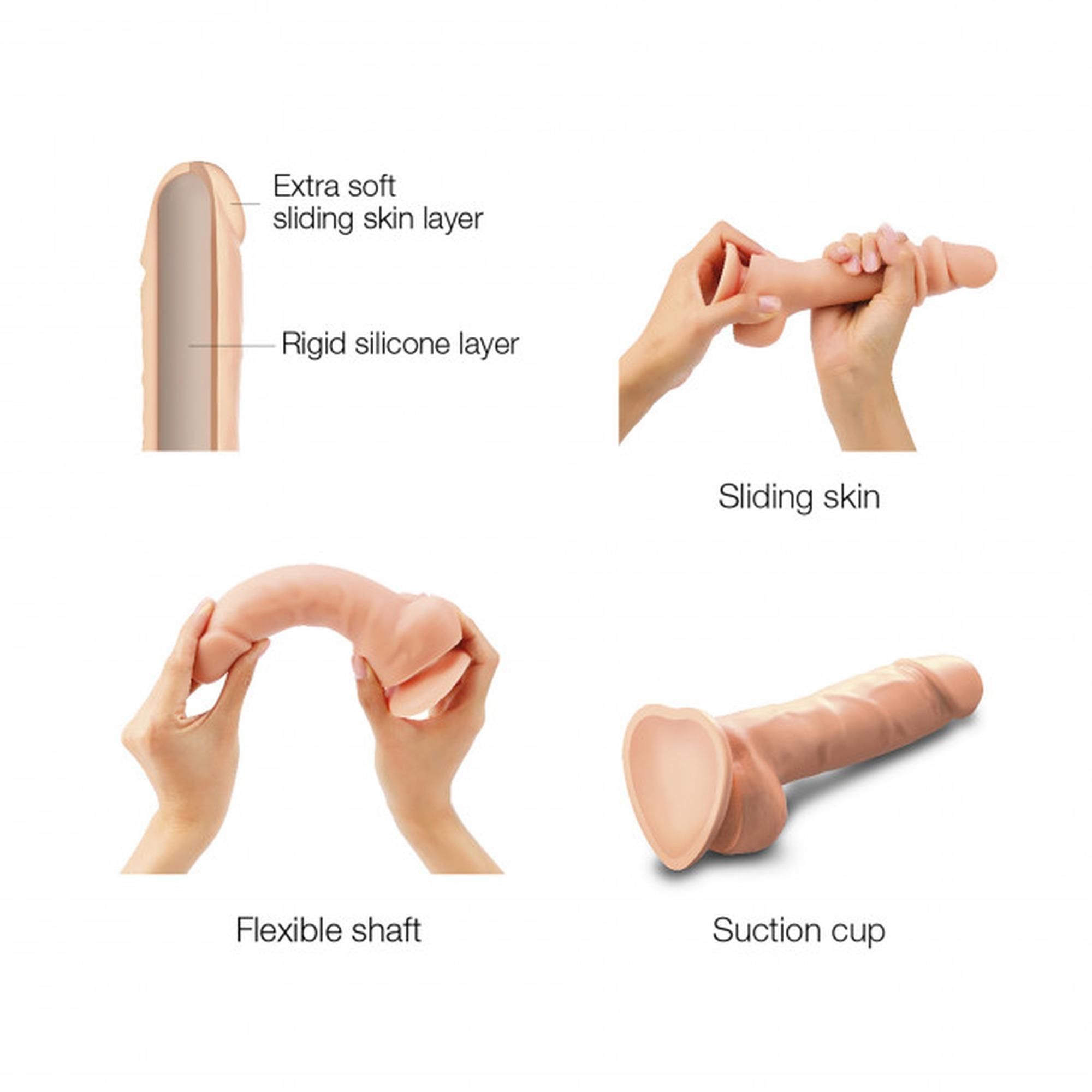 Фалоімітатор Strap-On-Me Sliding Skin Realistic XL, 19,8 см (тілесний)