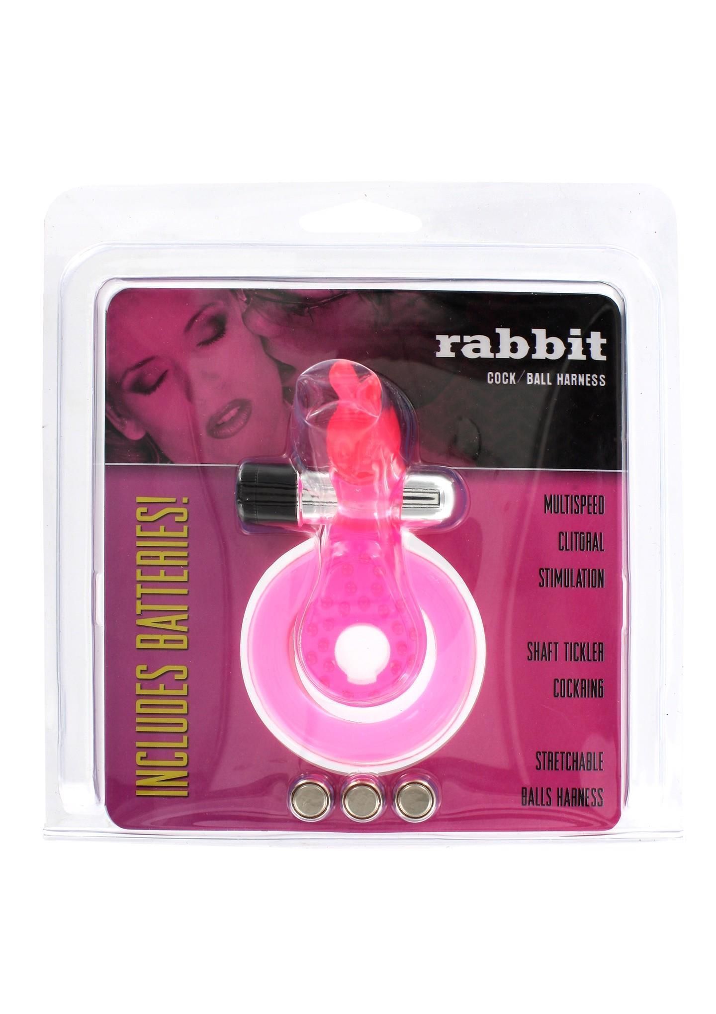 Эрекционное кольцо с вибрацией Cock & Ball Ring Rabbit (розовый)